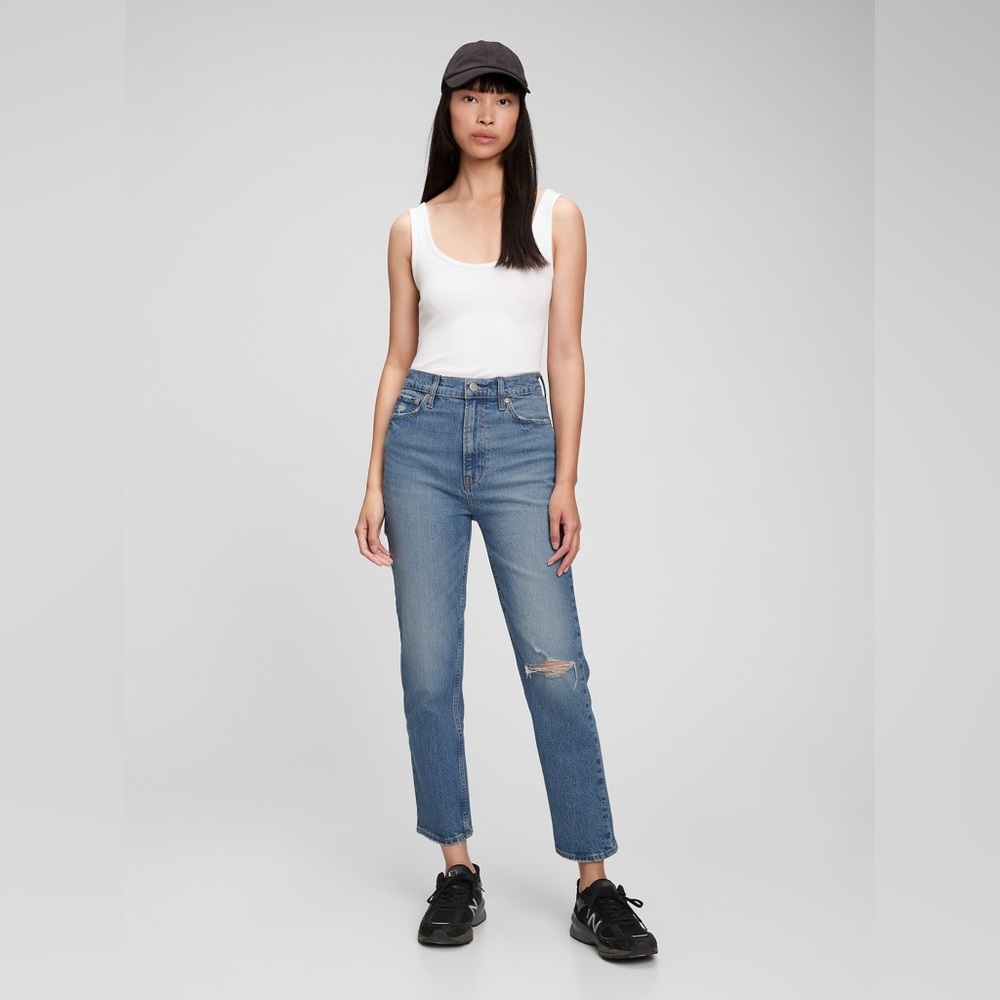 GAP Cheeky Straight Sky High Women’s Straight Leg Blue Jeans Tall Inseam